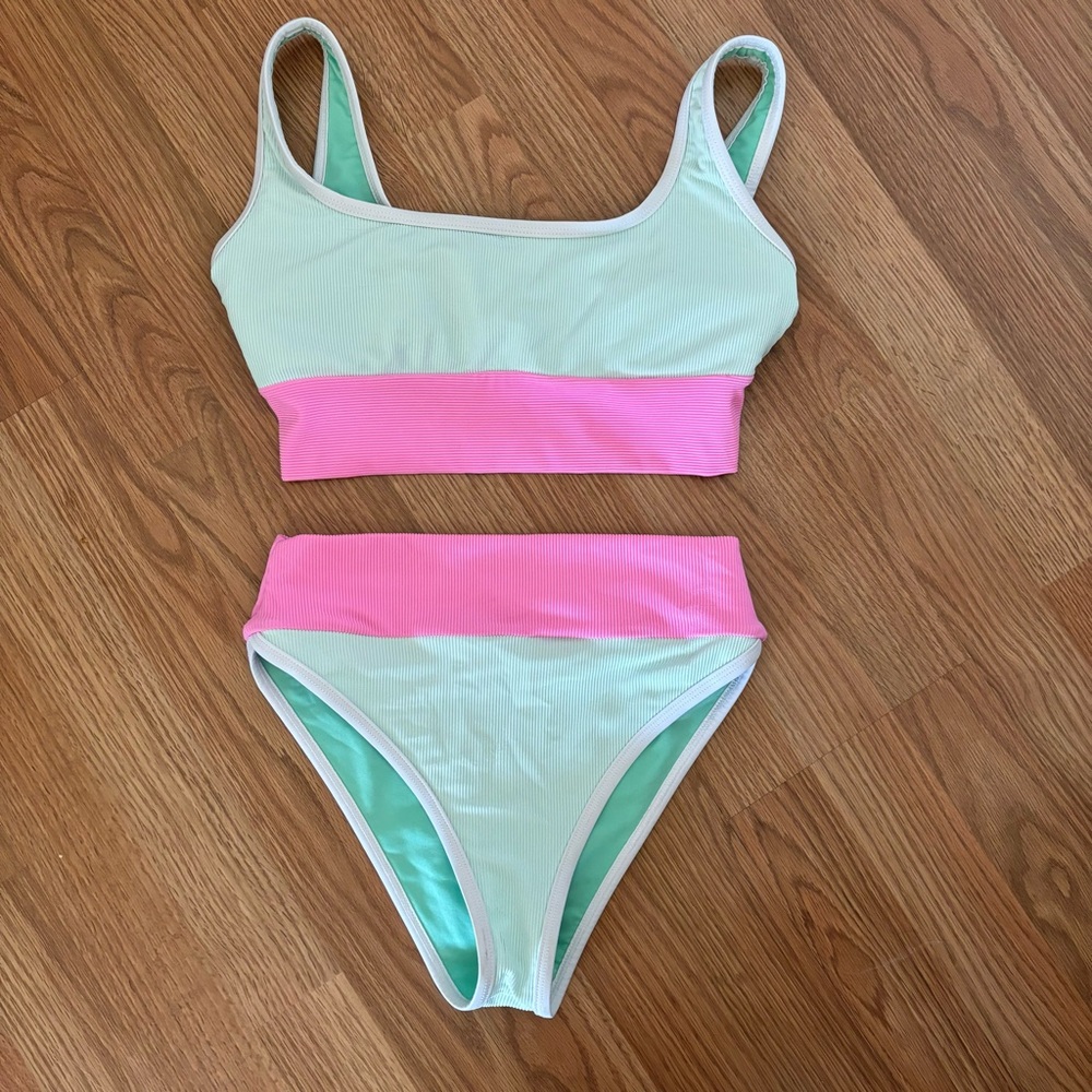 Lain Snow kiawah bikini 2 piece set bathing suit ribbed watermelon swimsuit